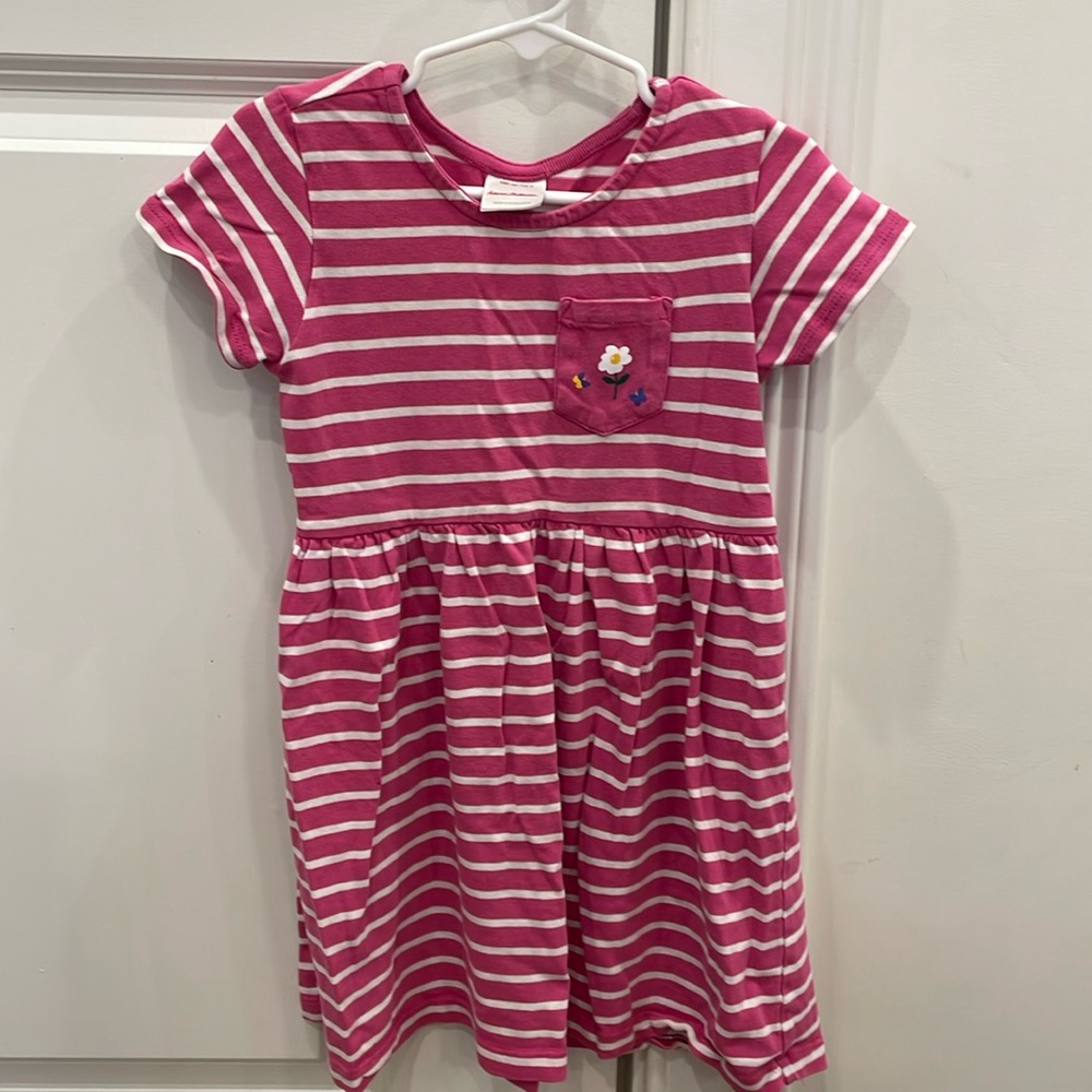 Hanna Andersson Pink Striped Shirt Dress